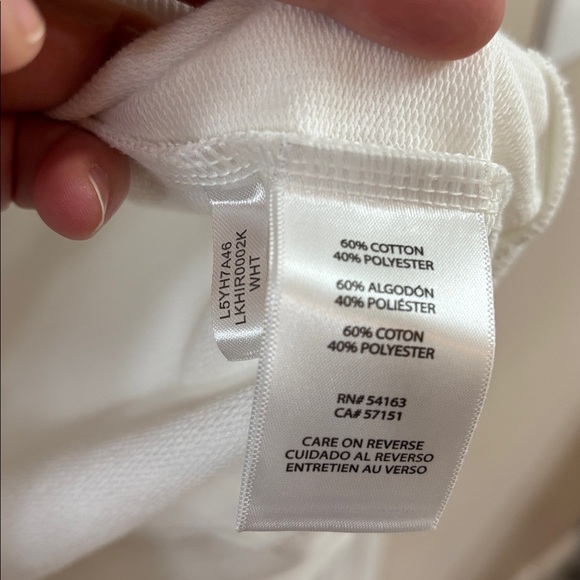 NWT Karl Lagerfeld Paris Long Sleeve High Low White Cat Top Sweatshirt Large - Picture 8 of 9